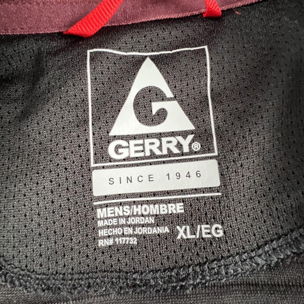 Gerry Sweatshirt Mens XL Red Snap Henley Mock Neck Lined Pockets Pullover Fleece - Picture 5 of 14